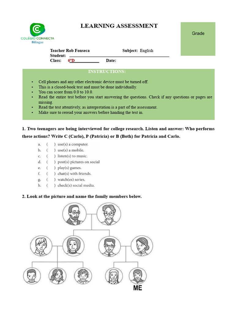 (Vithor Marques) Inglês - 6ºD - P2 - 2ºtrim - 2025 | PDF