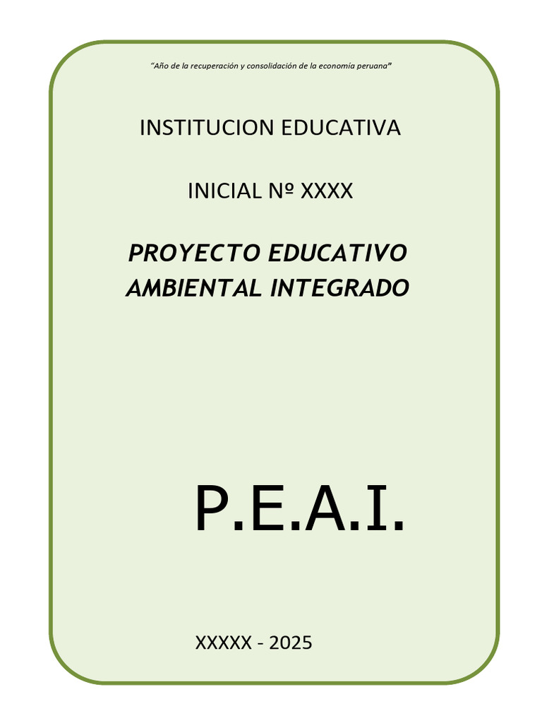 Proyecto Educativo Ambiental PEAI 2025 | PDF | Residuos | Sustentabilidad