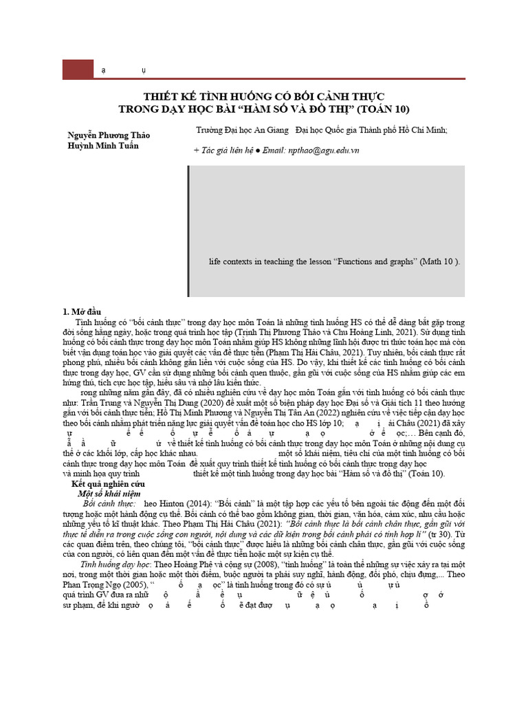 Thit K TNH Hung C Bi CNH THC Trong Dy HC Bi HM S V TH Ton 10 | PDF