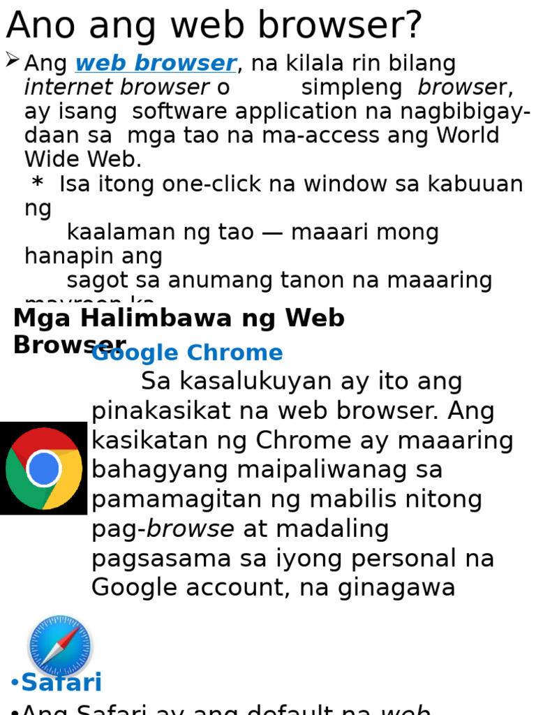 Ang Web Browser, Na Kilala Rin Bilang | PDF