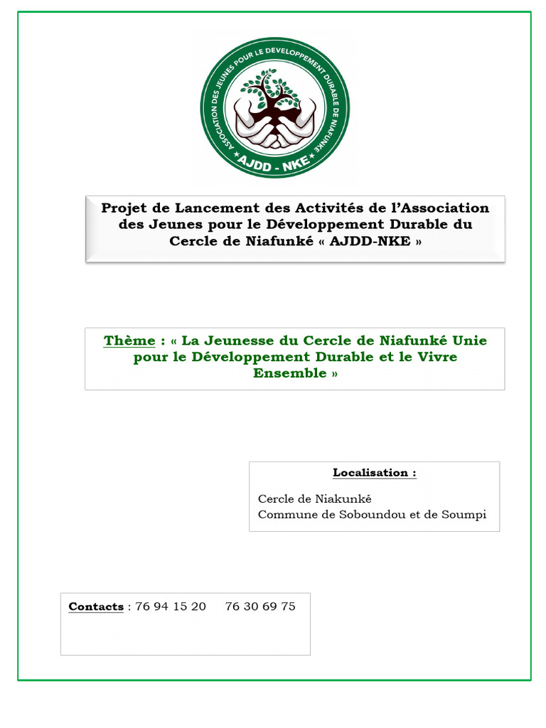 Lancement de l'AJDD-NKE à Niafunké | PDF | Développement durable