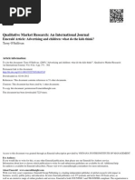 Qualitative Market Research: An International Journal: Emerald Article: Advertising and Children: What Do The Kids Think?