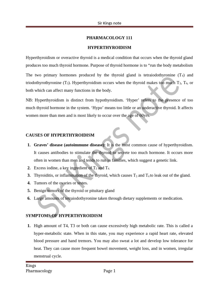 Understanding Hyperthyroidism Causes and Treatments | PDF ...