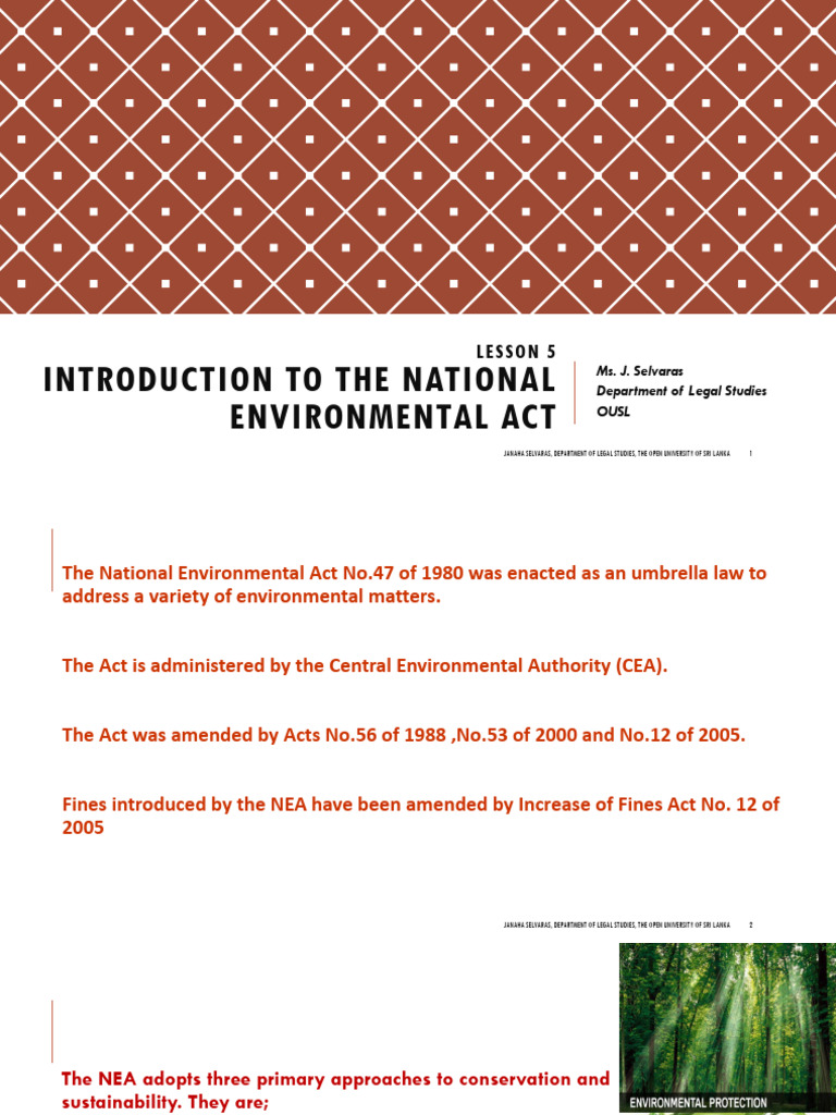 Overview of the National Environmental Act | PDF | National ...