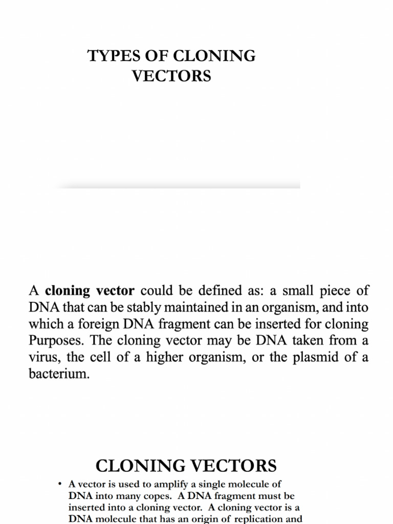 9.types of Cloning Vectors 2 | PDF | Plasmid | Vector (Molecular Biology)