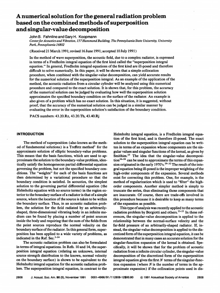 A Numerical Solution For The General Radiation Problem Based On The ...