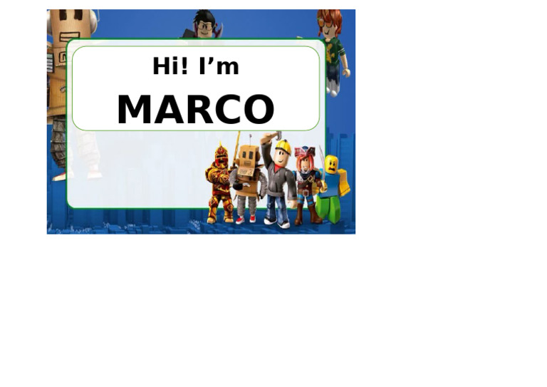 Name Tag - Marco | PDF