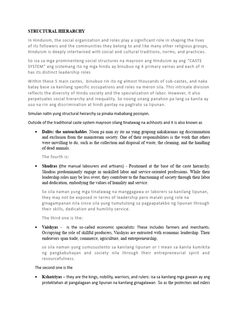Explanation Structural Hierarchy | PDF | Brahman | Indian Philosophy