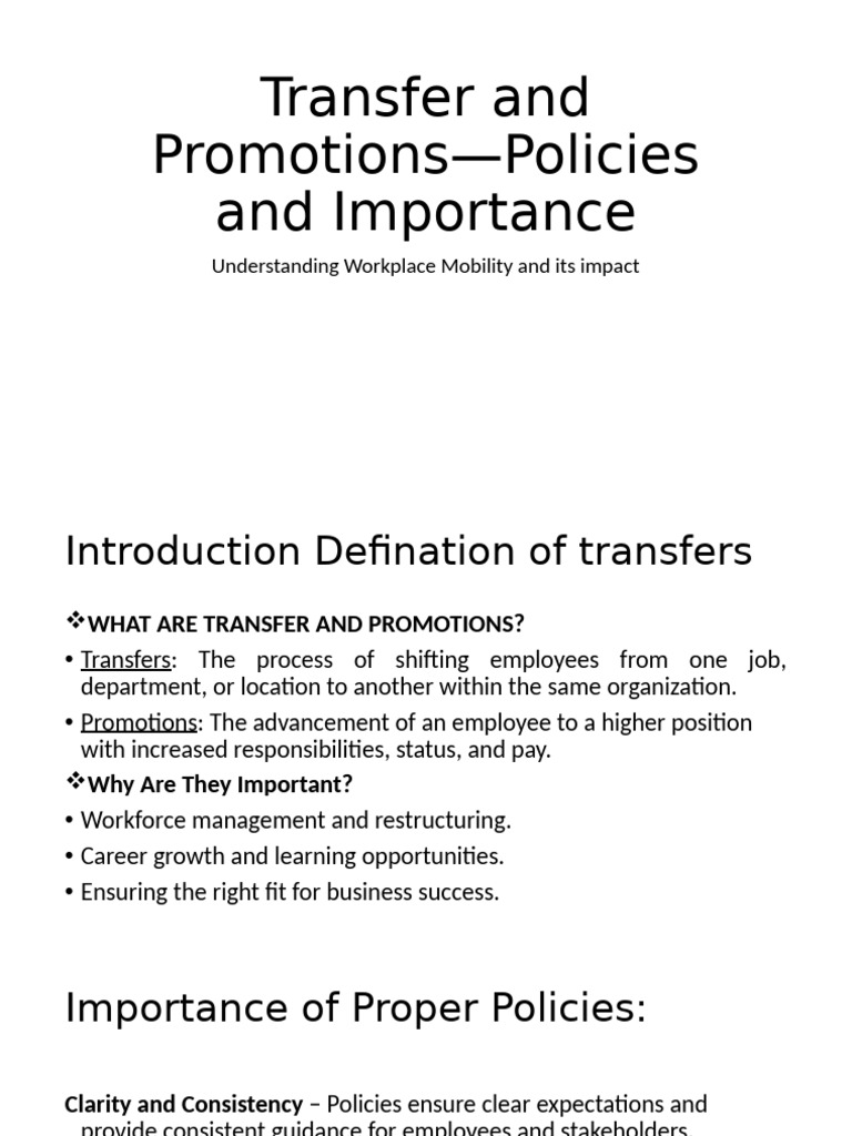 HRM (Transfer & Promotion) | PDF | Employment | Industrial Organization