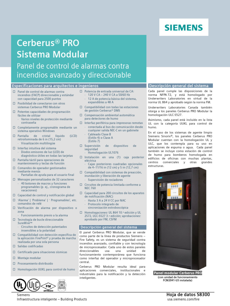 Manual Cerberus PRO Modular Siemens | PDF | Diodo emisor de luz | Cambiar