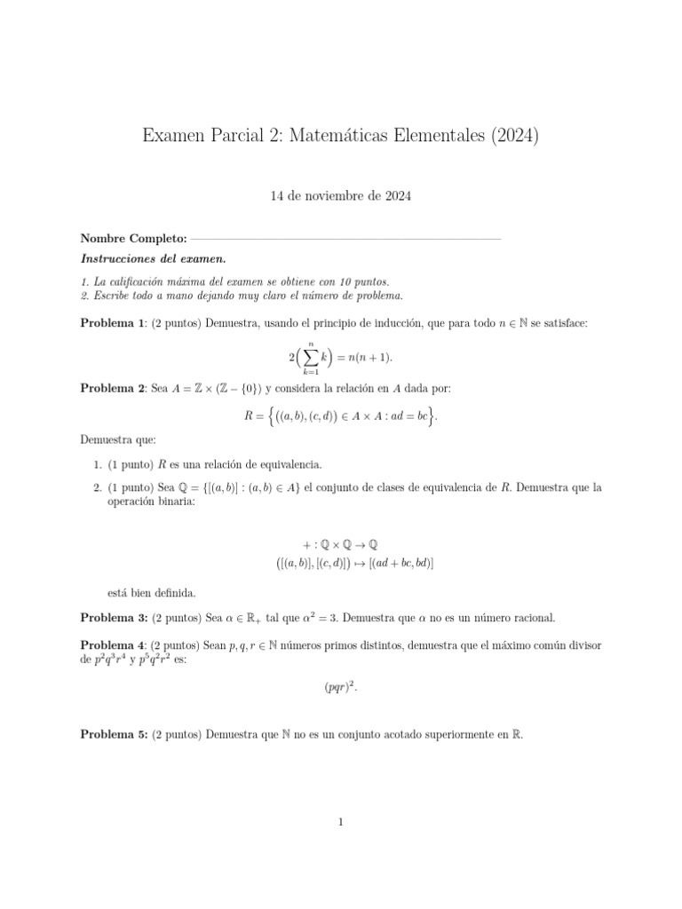 ExamenParcial2 (MatElem) 2024 | PDF