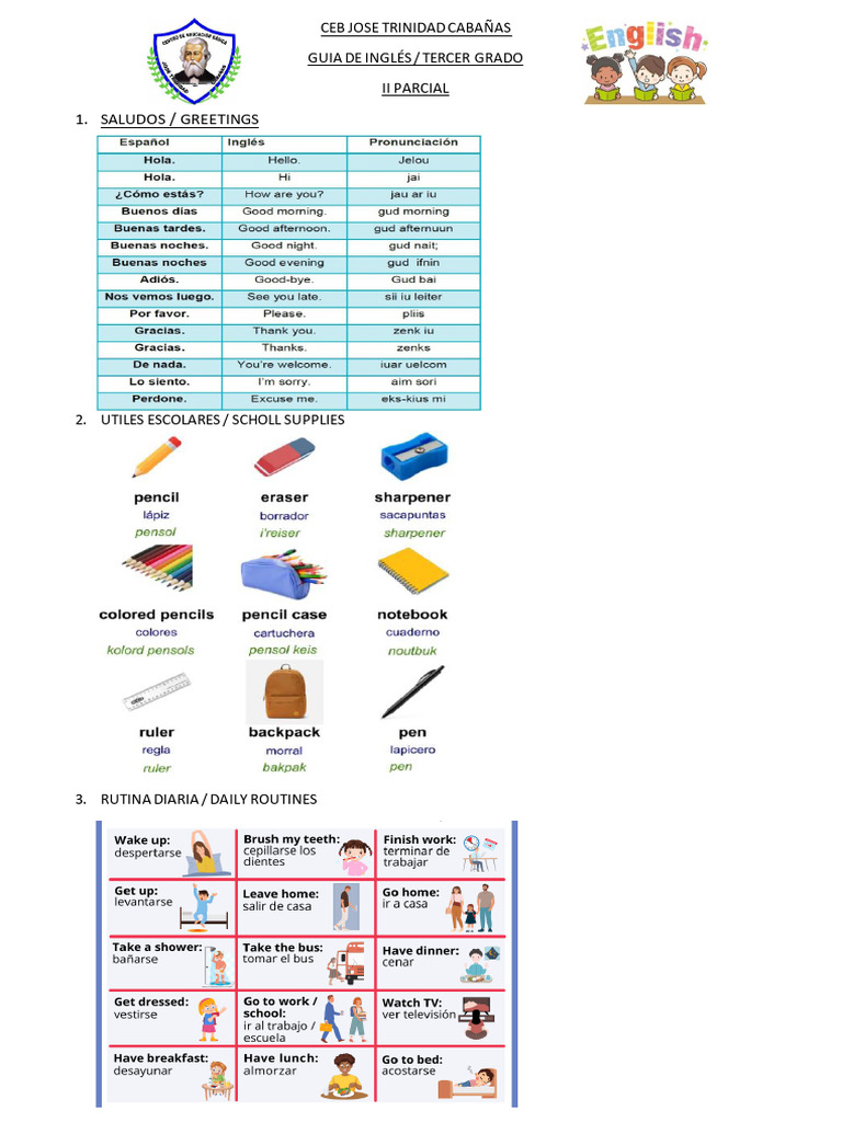Gua de Ingles 5to Grado | PDF