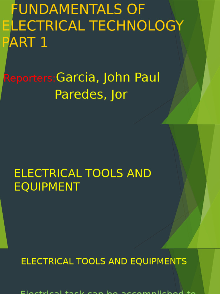 Electrical Tools and Equipment Guide | PDF