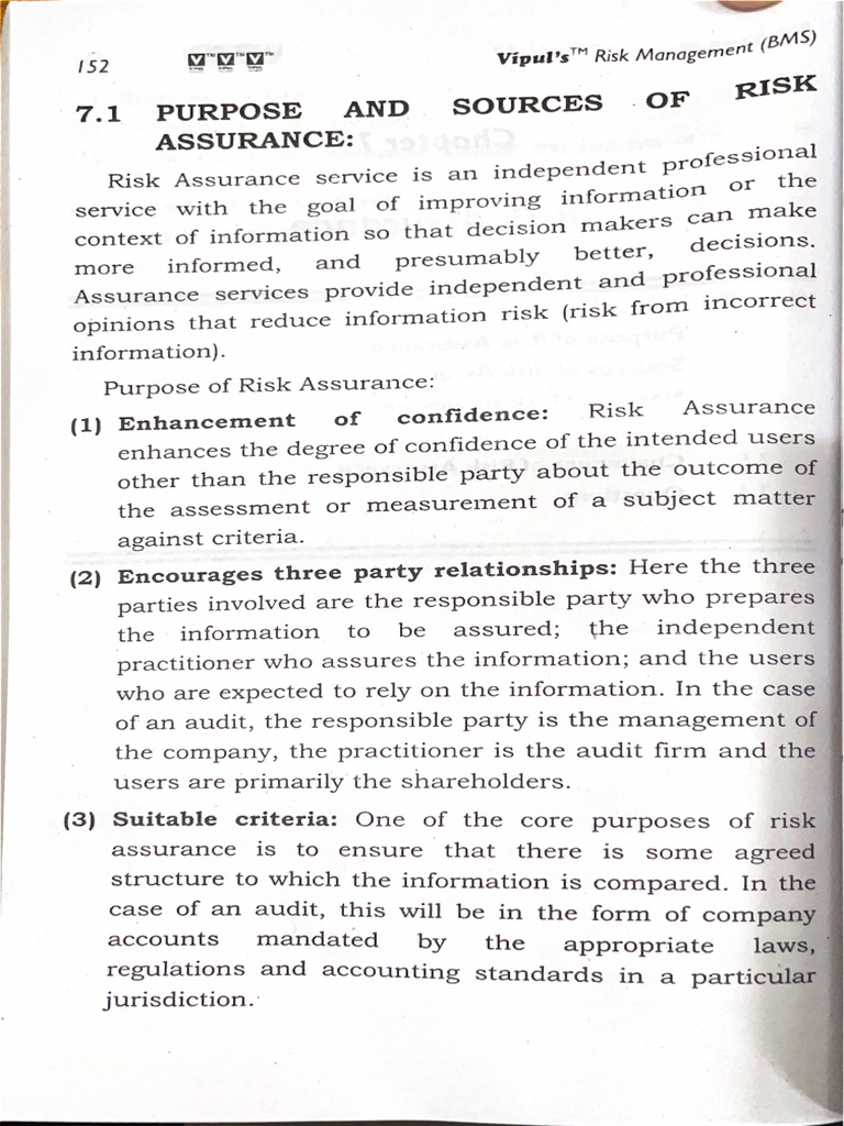Risk Assurance Risk Management Unit 4 | PDF