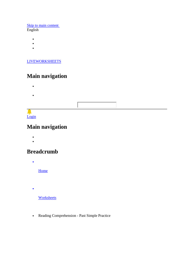 Past Simple Reading Comprehension Worksheet | PDF