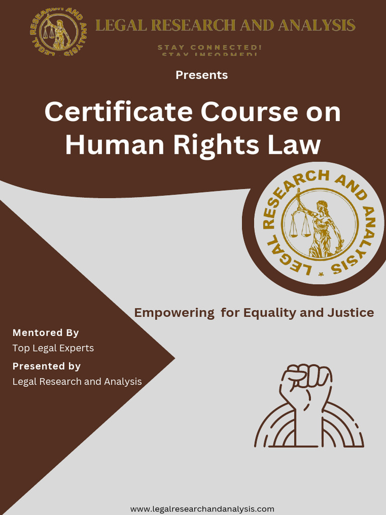 Human Rights Law Certificate Course | PDF | Human Rights | Expert