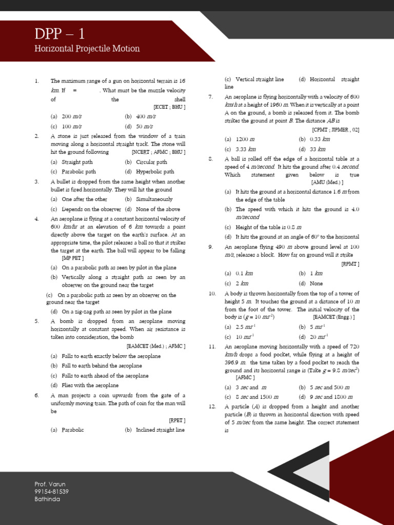 CH 3 Motion in 2D | PDF | Acceleration | Force