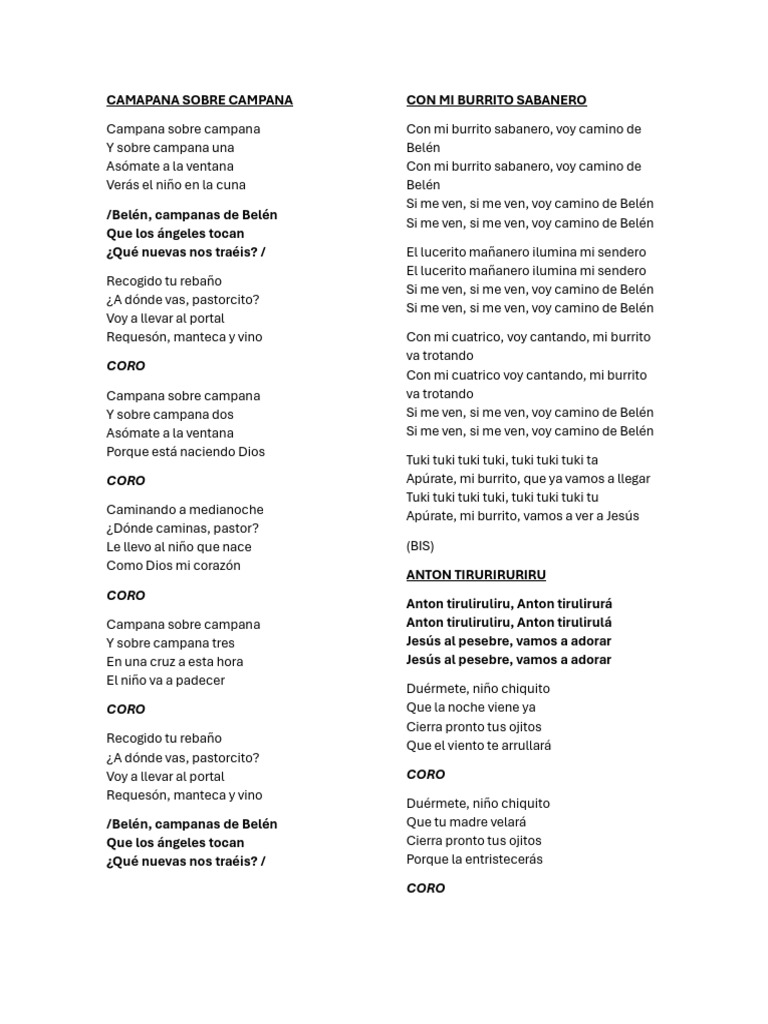 Villancicos Tradicionales de Navidad | PDF | María, madre de Jesús