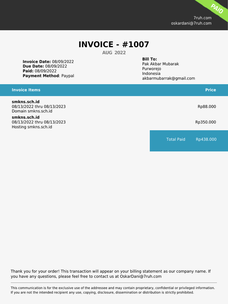 Invoice 1007 | PDF
