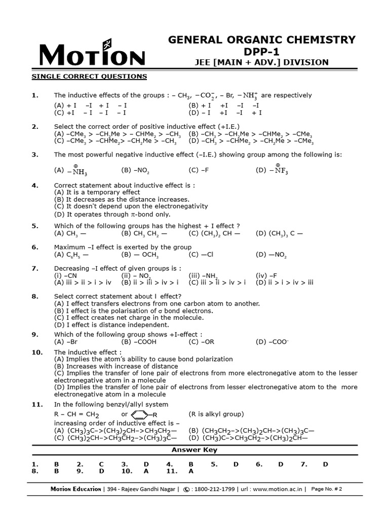 Inductive and Resonance Effects in Organic Chemistry | PDF | Organic ...