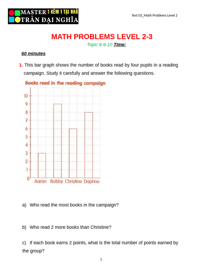 (Grade 4) Test 03 - Math Problems Level 2 PDF | PDF | Chess Openings ...