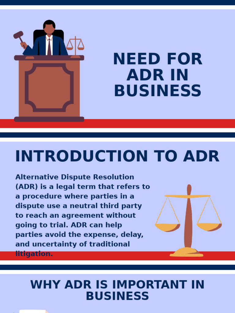 Need For ADR in Business | PDF