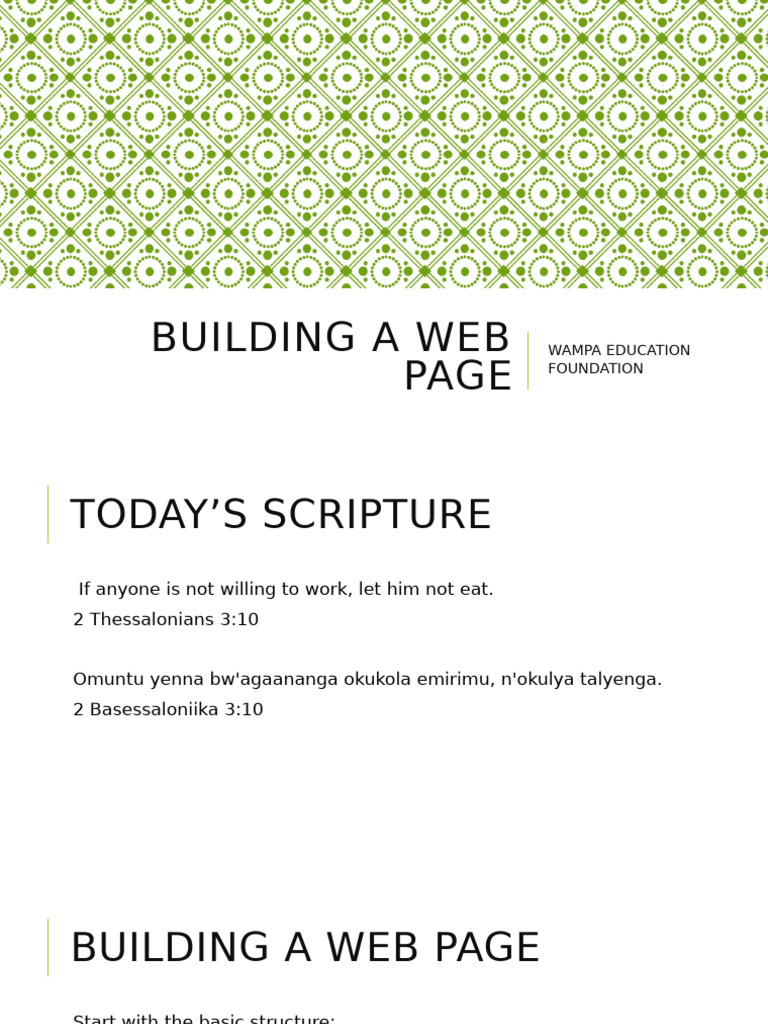 Building a Web Page | PDF