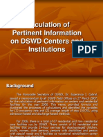 Calculation of Pertinent Information On DSWD Centers and Institutions