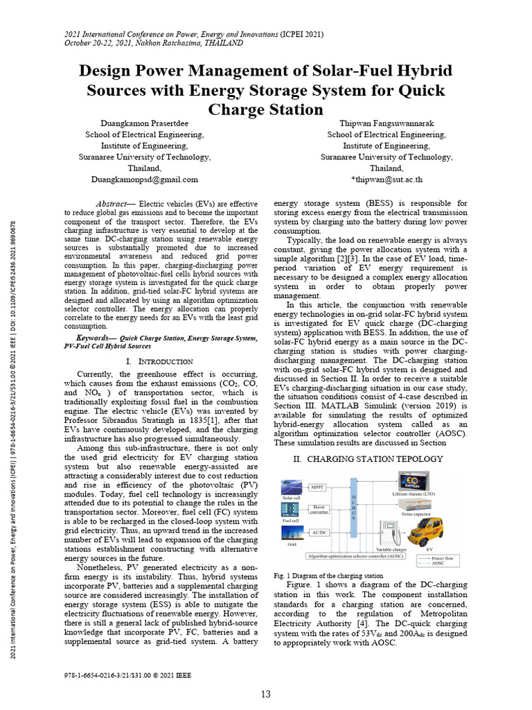 Design Power Management of Solar-Fuel Hybrid Sources With Energy ...