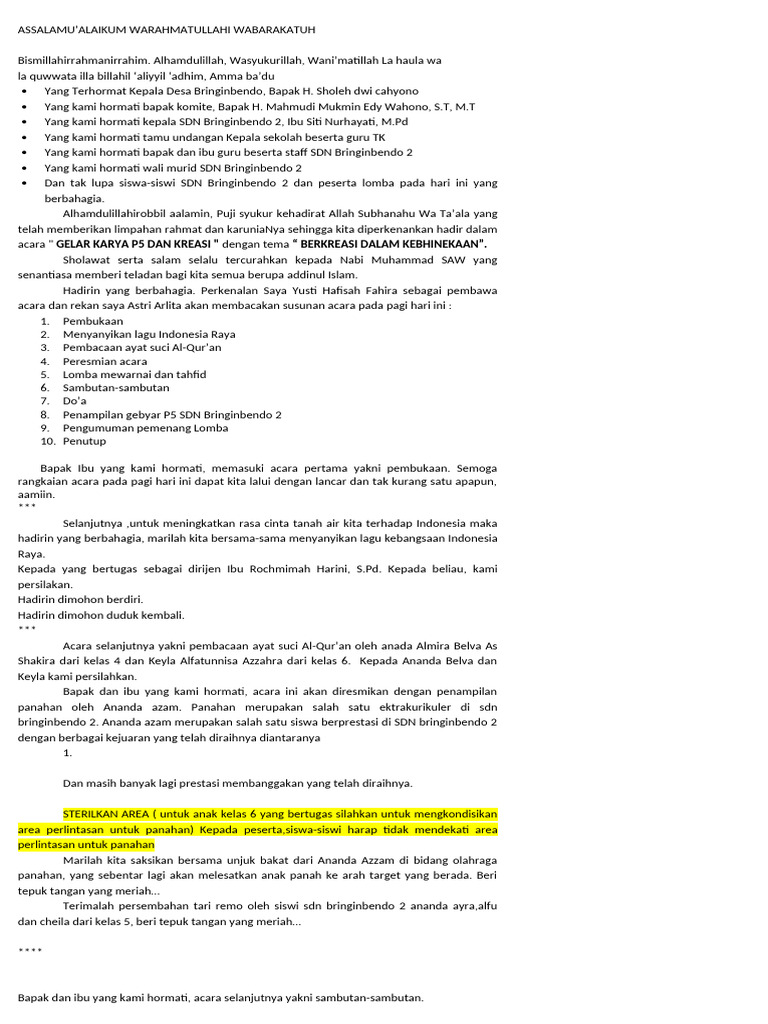 MC Acara p5 | PDF
