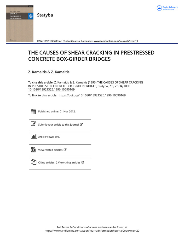 The Causes of Shear Cracking in Prestressed Concrete Box-Girder Bridges ...