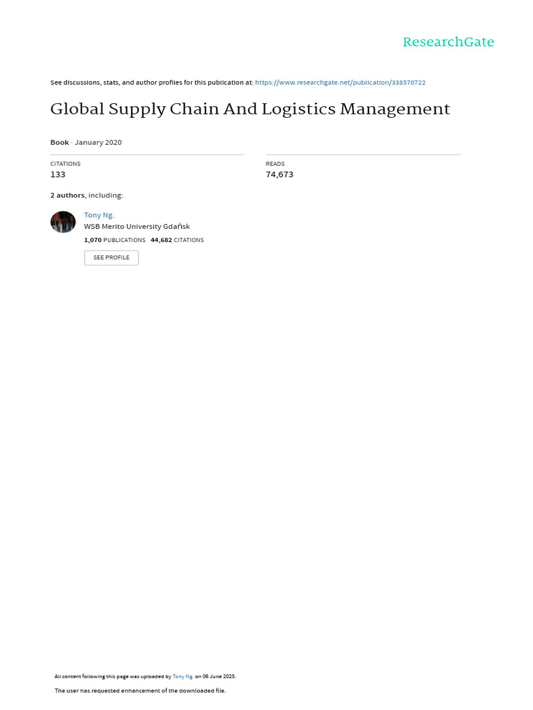 BookPublished1!1!17 419 | PDF | Logistics | Supply Chain Management