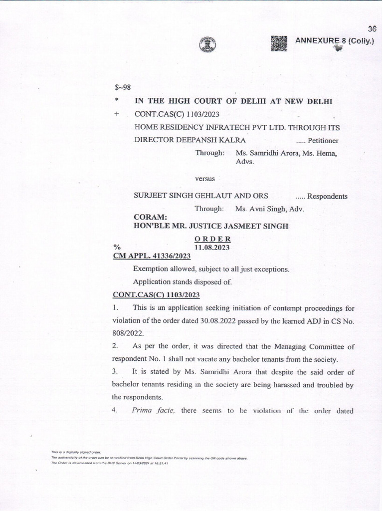 High Court Order Dated 11.08.2023 | PDF