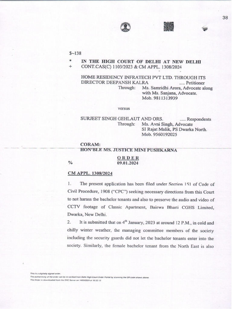 High Court Order 09.01.2024 | PDF