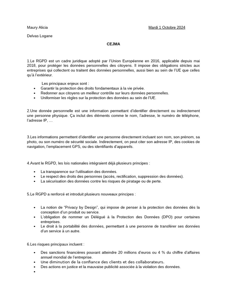 Guide de conformité au RGPD 2024 | PDF | Vie privée et informatique ...