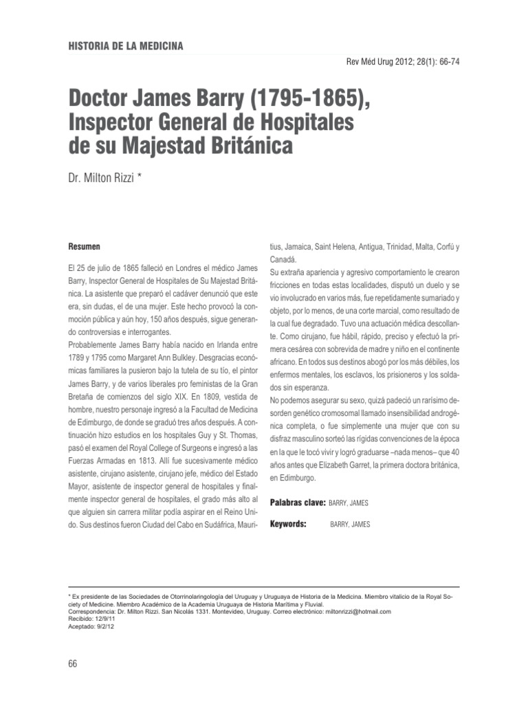 James Barry: El médico en secreto | PDF