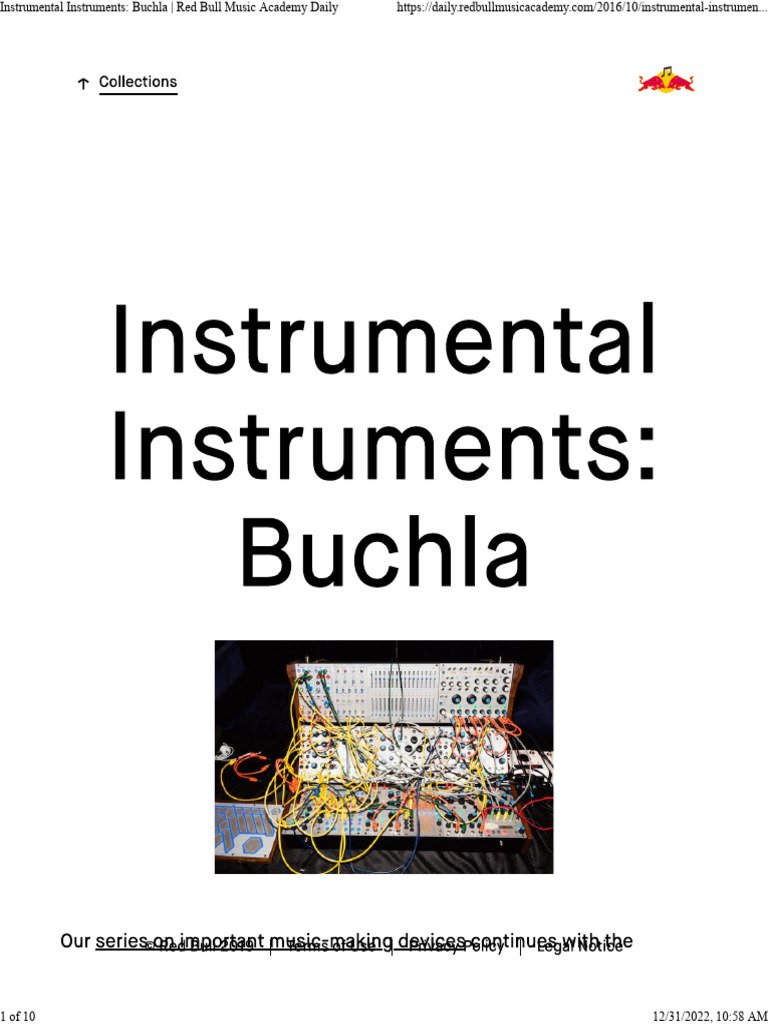 Buchla Instruments Overview | PDF