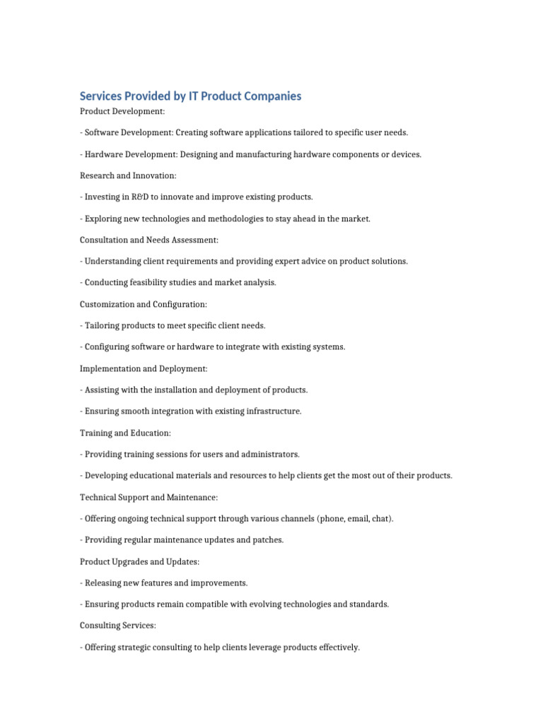 IT Services and Solutions Overview | PDF | Cloud Computing | Software ...