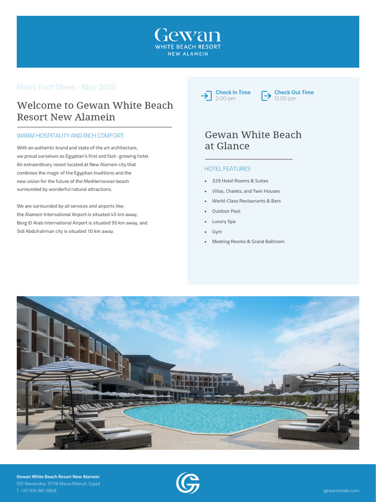 Gewan White Beach Resort Overview | PDF | Restaurants | Resort