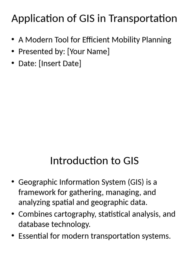 GIS Applications in Transportation Planning | PDF | Geographic ...