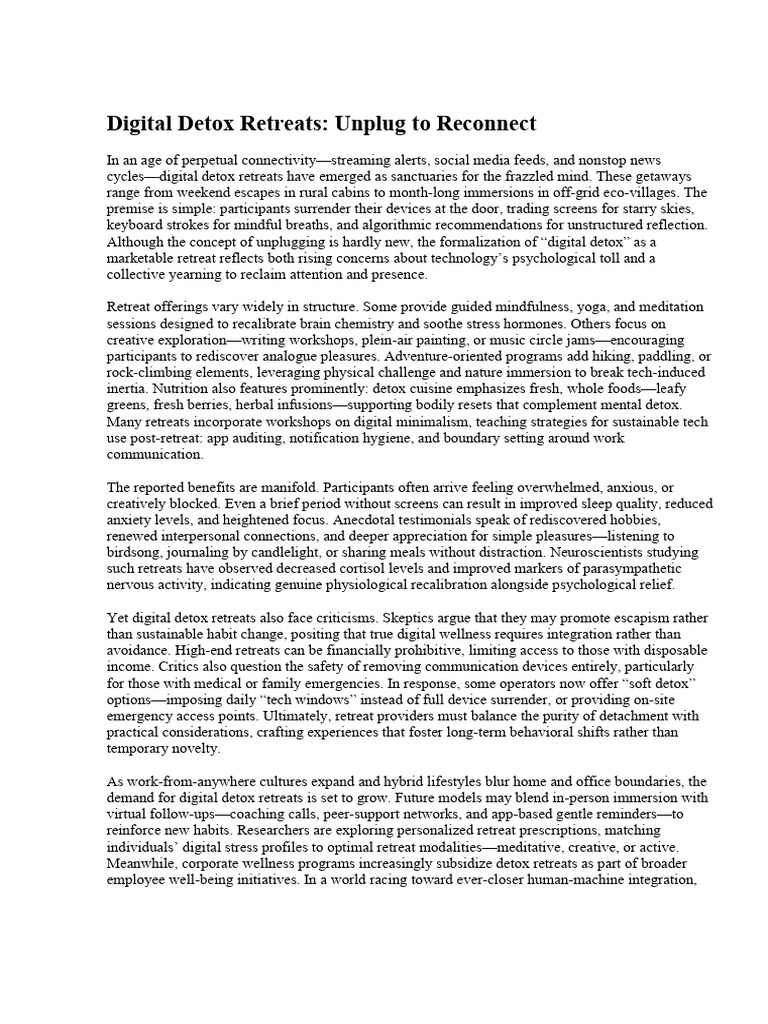 10 Digital Detox Retreats Where You Can Truly Unplug