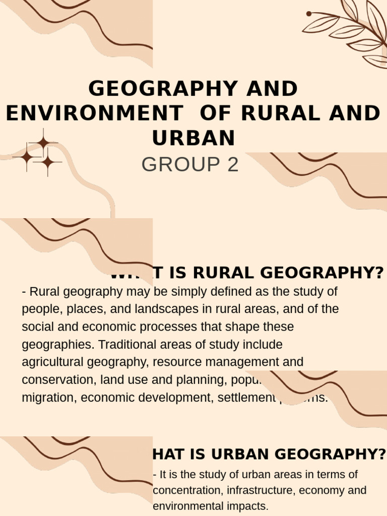 Rural and Urban Geography Overview | PDF | Rural Area | Infrastructure