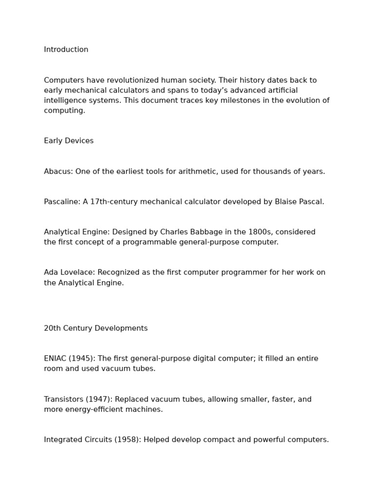 The History of Computers - Research Notes | PDF