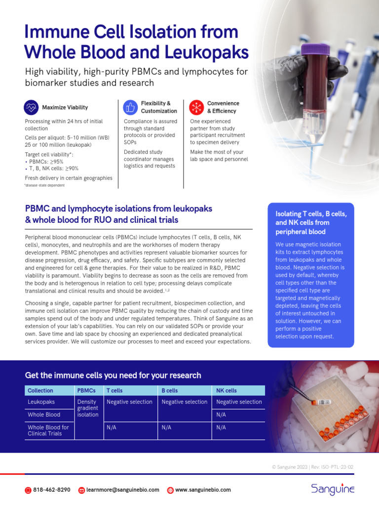 Immune Cell Isolation | PDF | Monocyte | Lymphocyte