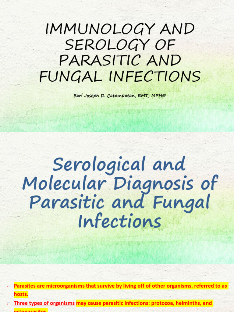 Week 17 - Immunology and Serology of Parasitic and Fungal Infections ...