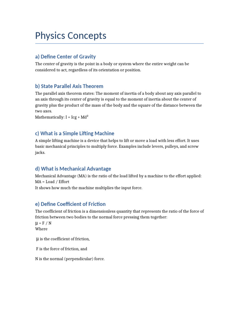 Physics Concepts | PDF