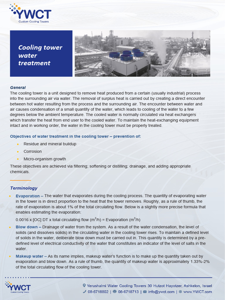 Cooling Tower Water Treatment Guide | PDF | Water | Water Purification