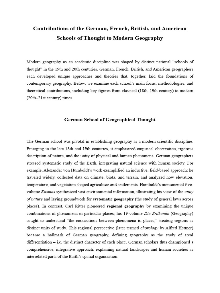 German Contributions to Human Geography | PDF | Geography | Geopolitics