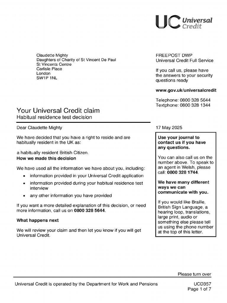 Reporting Changes for Universal Credit | PDF | International Law | Justice