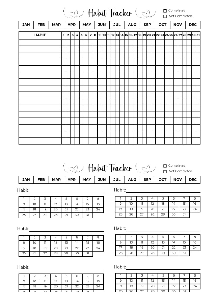 A4 Habit Tracker Template | PDF